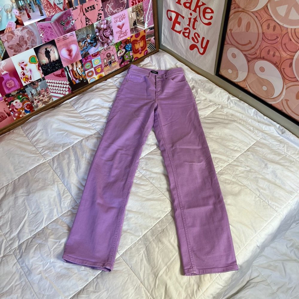 Express Purple Mom Jeans